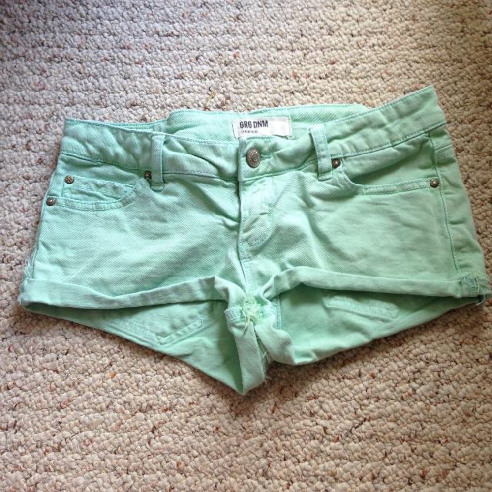 Garage Mint Green Denim Shorts